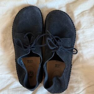Birkenstock Black Suede Flats